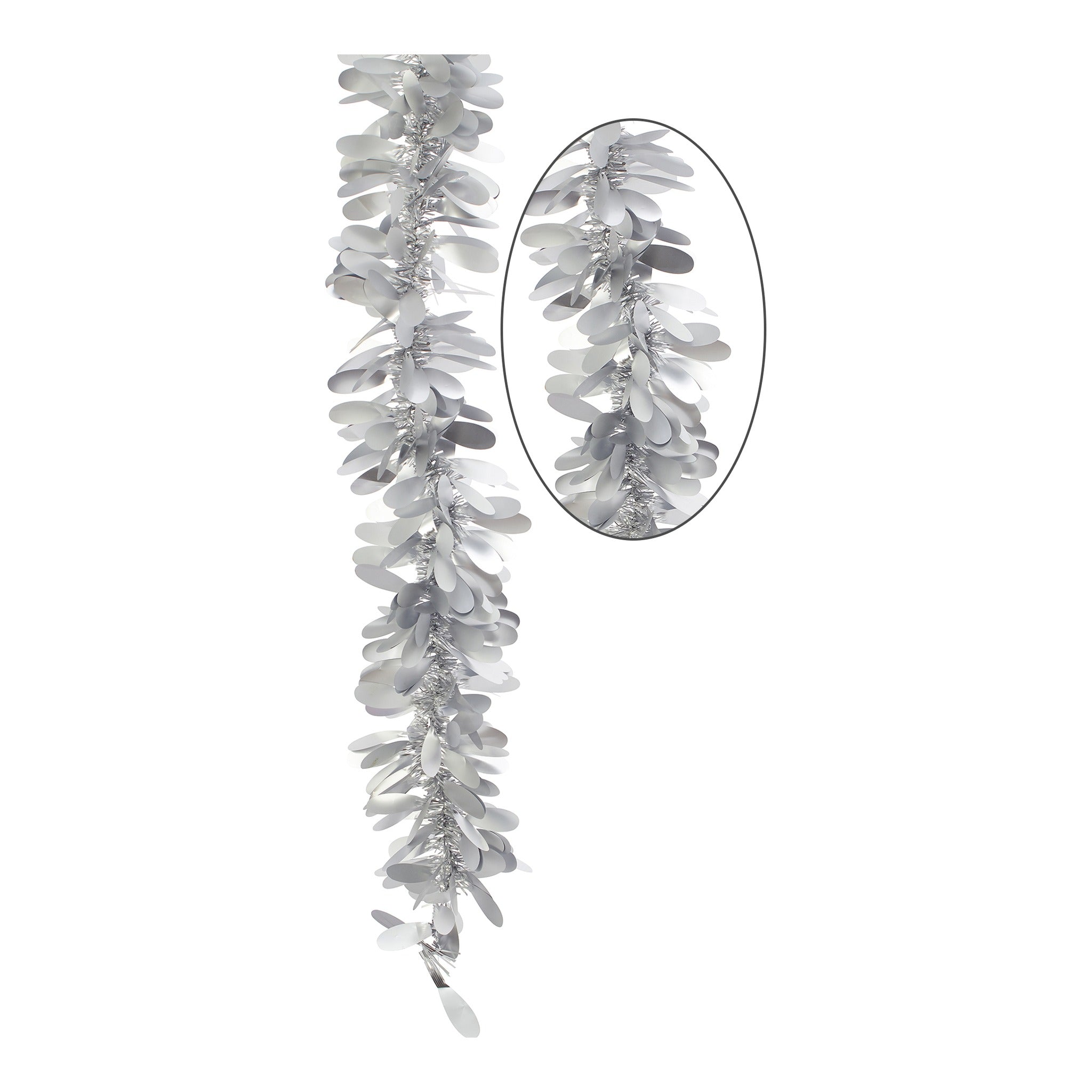 Matte Tinsel Garland Silver